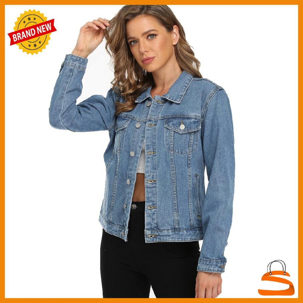 Classic Denim Jacket Button Down Long Sleeve Vintage Fit